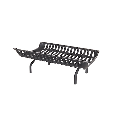 Liberty Foundry 28 in. Heavy-Duty Cast-Iron Curved Basket-Style Fireplace Grate with 4 in. Leg Clearance