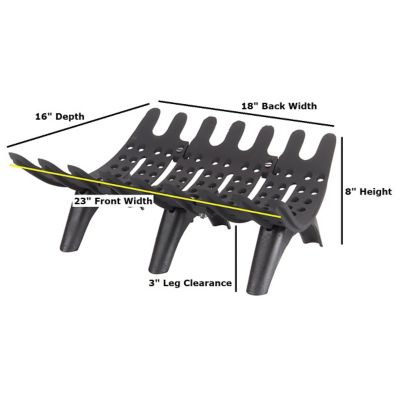 Image showing  Self-Feeding Cast Iron Fireplace Grate with 3 in. Leg Clearance, 23 in. x 18 in. x 16 in.
