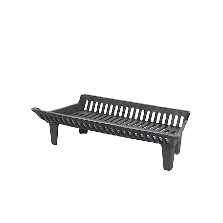 Liberty Foundry 27 in. Heavy-Duty Cast-Iron Flat Bottom Basket-Style Fireplace Grate with 4 in. Leg Clearance