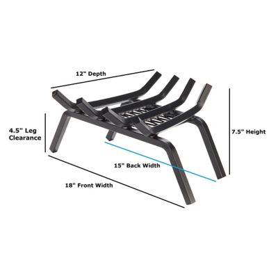 Image showing  Heavy-Duty Steel Fireplace Grate with Ember Retainer, 18 in. x 15 in. x 12 in.