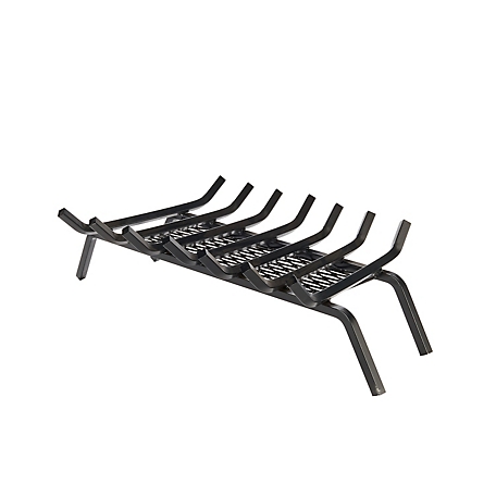 Liberty Foundry 30 in. Heavy-Duty Steel Fireplace Grate with Ember Retainer, 30 in. x 27 in. x 15 in.