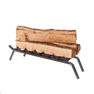 Image showing  30 in. Heavy-Duty Steel Fireplace Grate with Ember Retainer, 30 in. x 27 in. x 15 in.