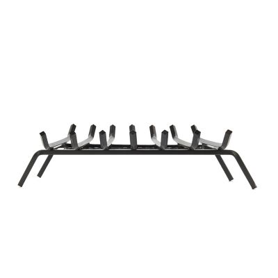 Image showing  30 in. Heavy-Duty Steel Fireplace Grate with Ember Retainer, 30 in. x 27 in. x 15 in.