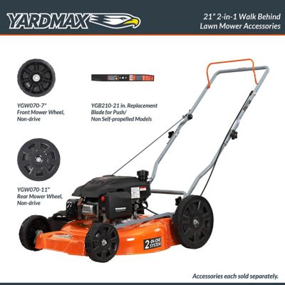 Image showing  21 in. 170cc Gas-Powered 2-in-1 High-Wheel Push Lawn Mower