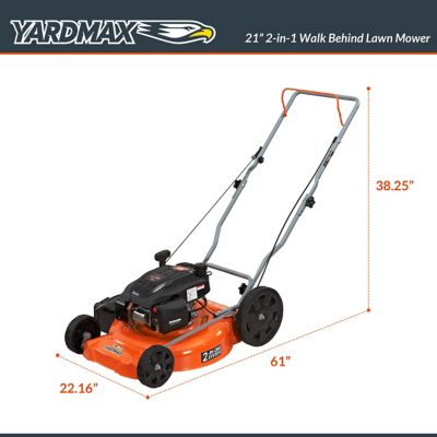 Image showing  21 in. 170cc Gas-Powered 2-in-1 High-Wheel Push Lawn Mower