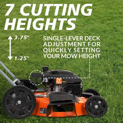 Image showing 8 th YARDMAX 21 in. 170cc Gas-Powered 2-in-1 High-Wheel Push Lawn Mower