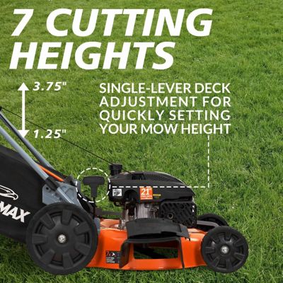 Image showing 8 th YARDMAX 21 in. 170cc Gas-Powered 3-in-1 High-Wheel Push Lawn Mower