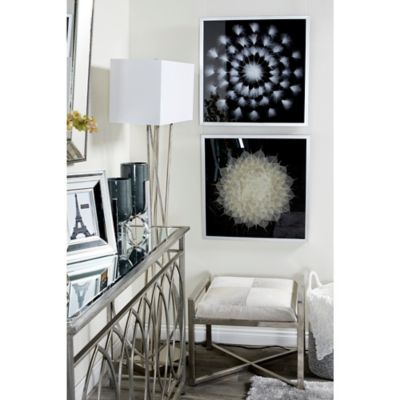 Harper & Willow White Leaf Mandala Natural Wall Decor Shadow Box, 23.5 in. x 23.5 in.