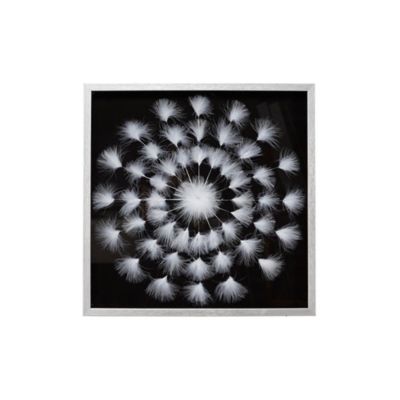Image showing  White Leaf Mandala Natural Framed Wall Decor Shadow Box, 23.5 in. x 23.5 in.