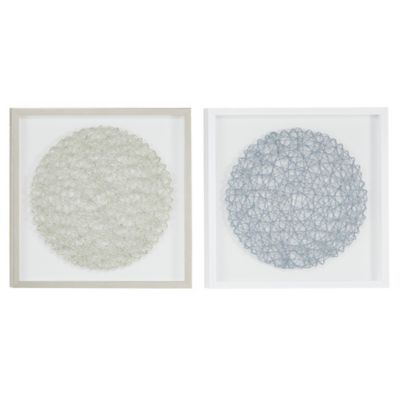 Image showing  Square String Art Shadow Box Wall Decor Set, 20 in., Silver/Gray, 2 pc.