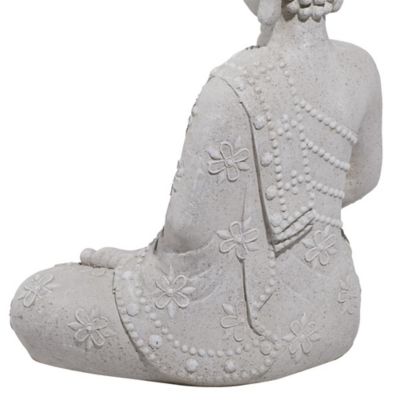 Image showing 6 th Harper & Willow 19 in. x 28 in. Light Gray Resin Sitting Buddha Decorative Garden Statue, 36743