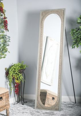 Harper & Willow Full-Length Mirror with Hand-Carved Wood Frame, 20 in. x 71 in., 42901