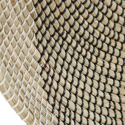 Image showing  Round Black and White Swirl Natural Round Sea-Grass Wall Decor Trays, 3 pc.