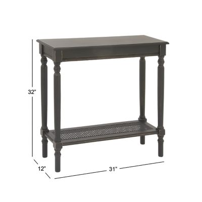 Image showing  Antique Wood Console Table, 31 in. x 32 in., Black