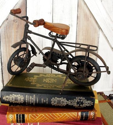 Harper & Willow 11 in. x 7 in. Wood and Metal Vintage Bicycle Sculptures, 2 pc.