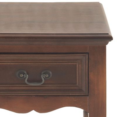 Image showing  Wood Side Table with Drawer, 16 in. x 29 in., Mahogany Brown