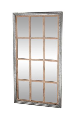 Image showing  Oversized Full-Length Window Mirror in Silver Wood Frame, 35 in. x 67 in.