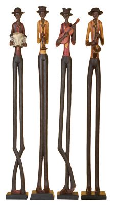 Image showing 1 th Harper & Willow Large Multicolor Jazz Band Figurines Floor Decor, 5 in. x 40 in. Each, 4 pc.