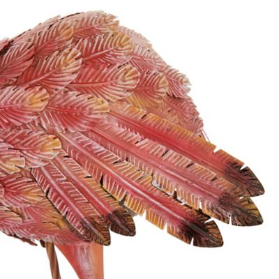 Image showing 6 th Harper & Willow Tall Pink Metal Flamingo Decorative Garden Statues, 51 in., 54 in., 2-Pack, 91455