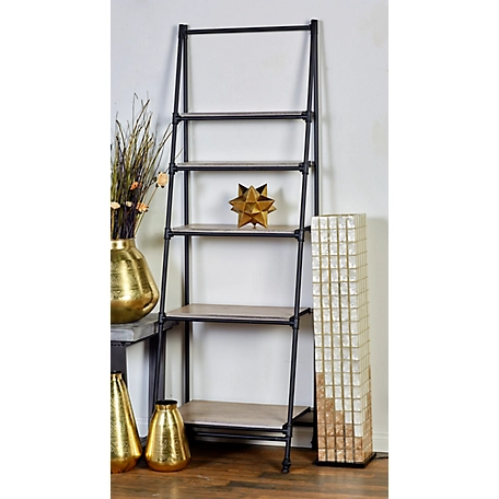 Harper & Willow 5-Tier Wood and Metal Ladder Shelf, 24 in. x 72 in.