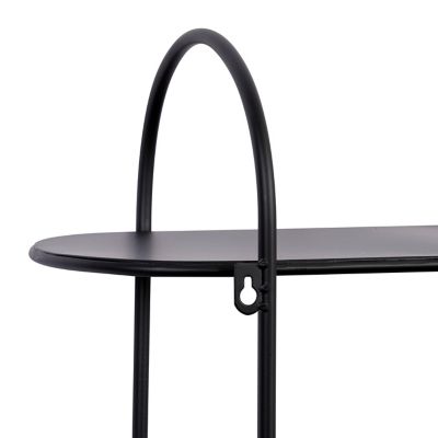 Image showing  Black Metal 3 Shelves Wall Shelf 28" x 8" x 28"