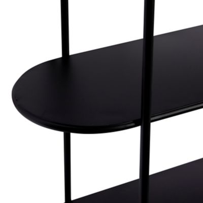 Image showing  Black Metal 3 Shelves Wall Shelf 28" x 8" x 28"