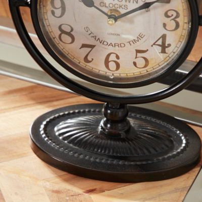 Image showing 6 th Harper & Willow Vintage Style Round Black Table Clocks, 8 in. x 12 in. x 5 in. W, 1.12 lb., 4 pc.