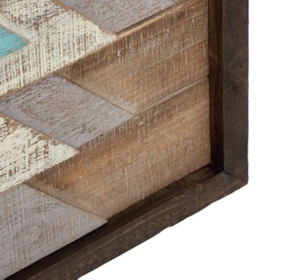 Image showing  Brown Wood Handmade Southwestern Geometric Wall Decor 20" x 2" x 20"