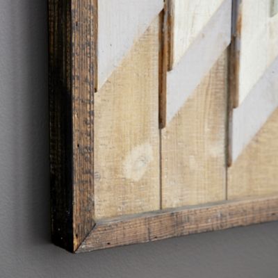 Image showing  Brown Wood Handmade Southwestern Geometric Wall Decor 20" x 2" x 20"