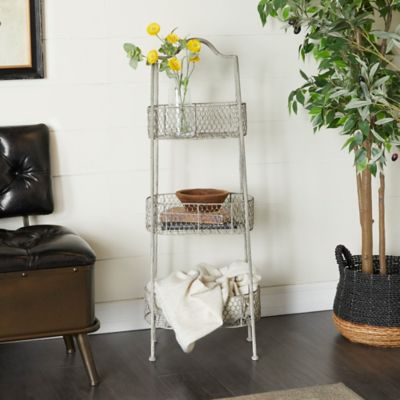 Harper & Willow 3-Tier Metal Basket Stand, 15 in. x 41 in., White