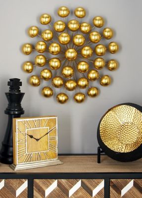 Harper & Willow Round Gold Metal Wall Decor, 24 in. x 24 in.