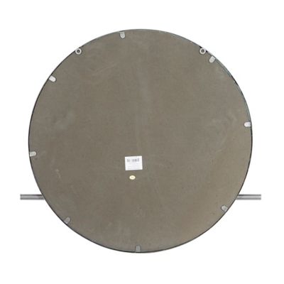 Image showing  Round Black Metal Mirror with Hooks, 26 in. x 24 in.
