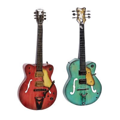 Harper Willow 14 In X 35 In Red And Aqua Metal Electric Guitar Wall Decor 51876 At Tractor Supply Co