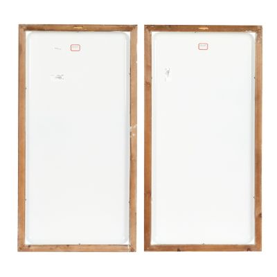 Image showing  Large Red Wine and White Wine Metal Wall Art in White Wood Frames, 17 in. x 33 in., 2 pc.