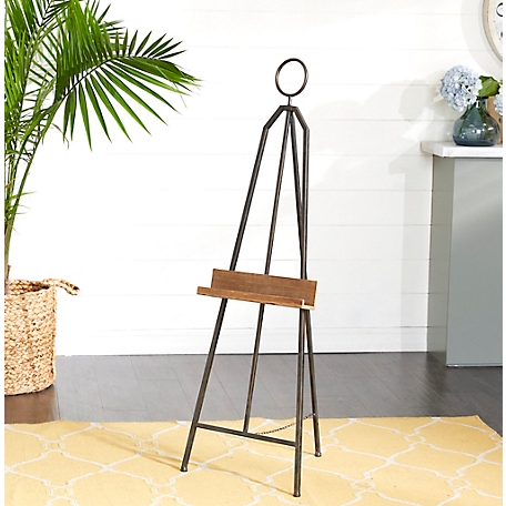 Harper & Willow Industrial Metal and Wood Floor Easel and Canvas Stand, 18 in. x 52 in.