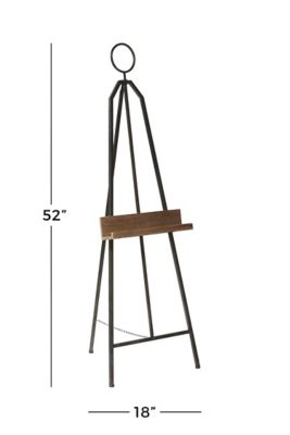 Image showing  Industrial Metal and Wood Floor Easel and Canvas Stand, 18 in. x 52 in.