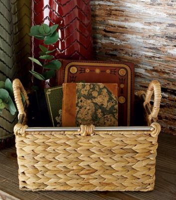 Harper & Willow Medium Rectangular Natural Seagrass Baskets with Handles, 12 in., 14 in., 16 in., 3 pc.