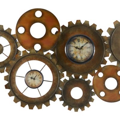 Image showing  Industrial Gear Double Wall Clock, 34 in. x 17 in.