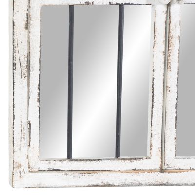 Image showing 5 th Harper & Willow Distressed White Wood Arched Window Wall Mirror, 25 in. x 42 in., 74397
