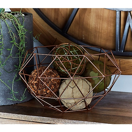 Harper & Willow Copper Metal Geometric Baskets, 12 in., 14 in., 2 pc.