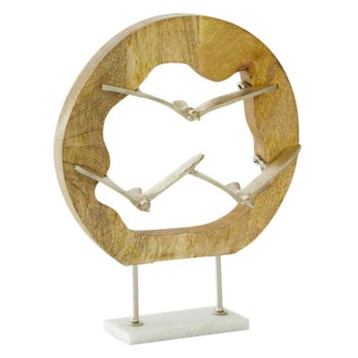 Image showing  Aluminum Bird Sculpture, 12 in. x 3 in. x 15 in., Brown