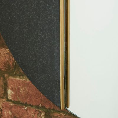 Image showing  Round Wall Mirror with Black Stone Accent, 25 in. x 25 in., 94935