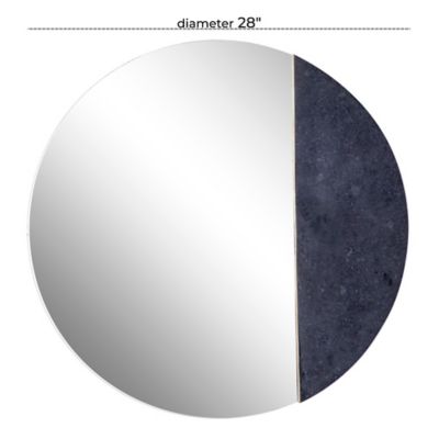 Image showing  Round Wall Mirror with Black Stone Accent, 25 in. x 25 in., 94935