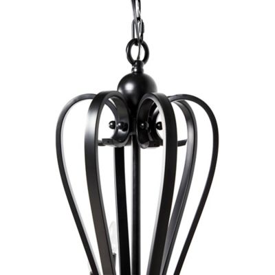 Image showing  18-Light Extra-Large Modern Metal Chandelier Pendant Light with Scrolled Arms, 48 in. x 43 in., Black