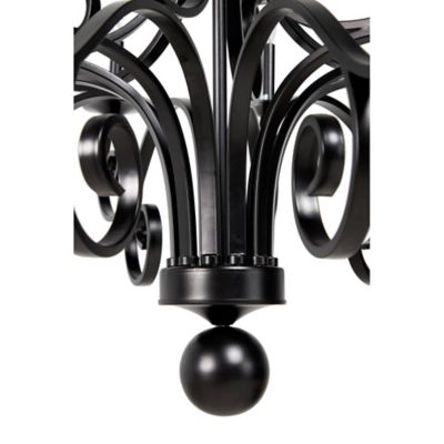 Image showing 5 th Harper & Willow 18-Light Extra-Large Modern Metal Chandelier Pendant Light with Scrolled Arms, 48 in. x 43 in., Black