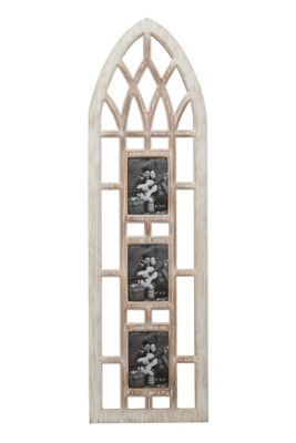 Image showing  3-Photo Cathedral Wood Photo Collage Picture Frame, 5 in. x 7 in., White Wash