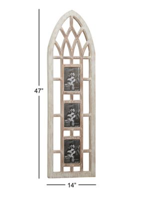 Image showing  3-Photo Cathedral Wood Photo Collage Picture Frame, 5 in. x 7 in., White Wash