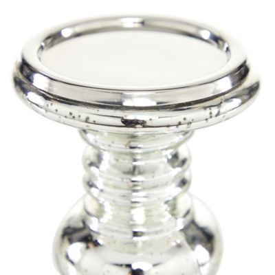 Image showing  Assorted Traditional Mercury Glass Candle Holders, Silver, 2-Pack