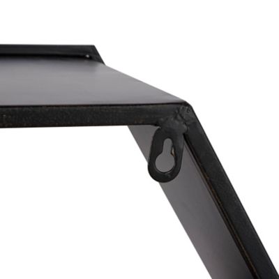 Image showing  5-Shelf Wooden Wall Shelf, 30 in. x 7 in. x 26 in., Black