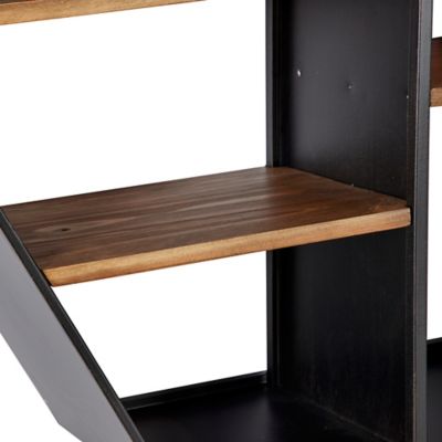 Image showing  5-Shelf Wooden Wall Shelf, 30 in. x 7 in. x 26 in., Black